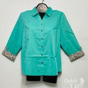 PM - New Cathy Daniels 3/4 Sleeve Knit Shirt